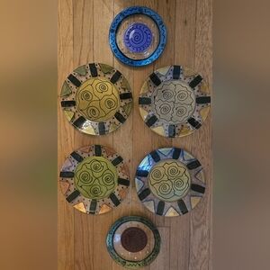 Kay Young Artist Signed Art Glass Set